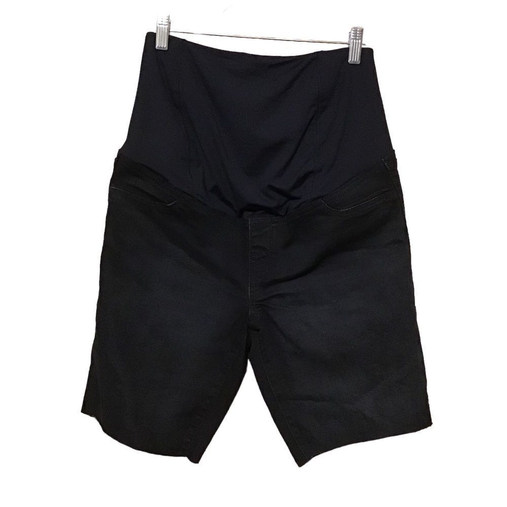 Isabel Maternity Bermuda Denim Crossover Panel Shorts‎ 6